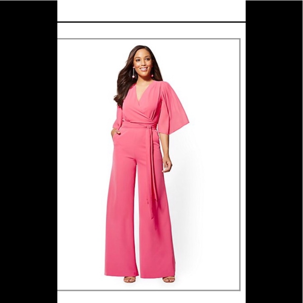 NWT- New York & Company Chiffon Wrap Jumpsuit